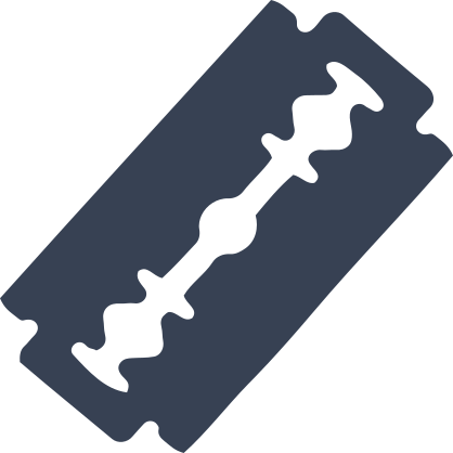 Straight Edge Razor Blade Sticker