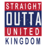 Straight Outta United Kingdom Typography Sticker