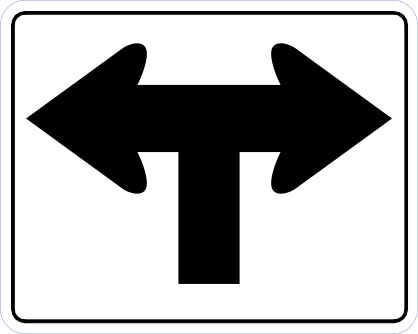 Straight Then Left Or Right Sticker