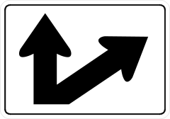 Straight With Right Exit Sticker