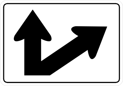 Straight With Right Exit Sticker