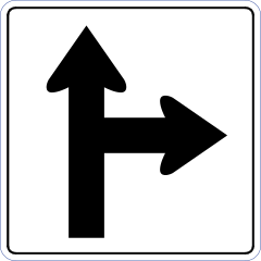 Straight With Right Turn Sticker