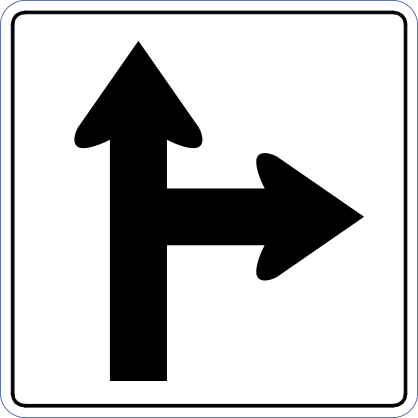 Straight With Right Turn Sticker
