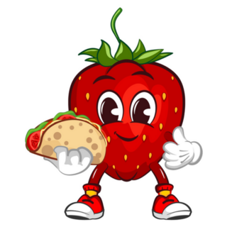 Strawberry Carrying A Taco Silly Sticker