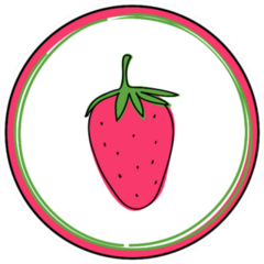 Strawberry Cartoon Icon Sticker