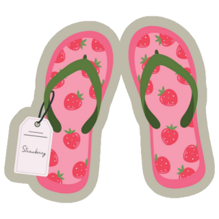 Strawberry Flip Flops Sticker