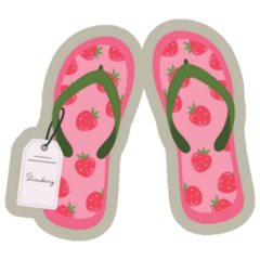 Strawberry Flip Flops Sticker