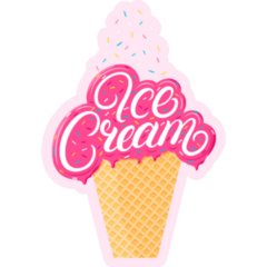 Strawberry Ice Cream Pink Sticker
