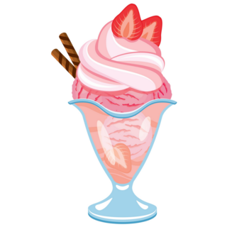 Strawberry Ice Cream Sticker