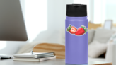 Strawberry In Vintage Sticker on a Water Bottle (New) example