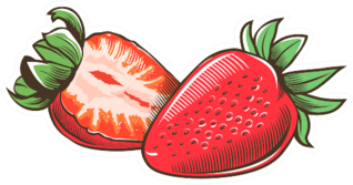 Strawberry In Vintage Sticker