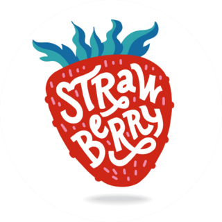 Strawberry Lettering Sticker