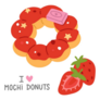 Strawberry Mochi Donut Illustration Sticker