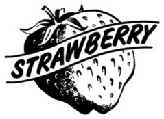 Strawberry Retro Clip Art Sticker
