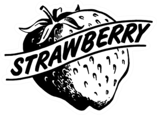 Strawberry Retro Clip Art Sticker
