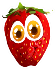 Strawberry With Smiling Face Sticker