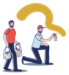 Street Artists Creating Graffiti With Spray Can Paint Sticker