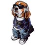 Street Fashion Beagle Sticker