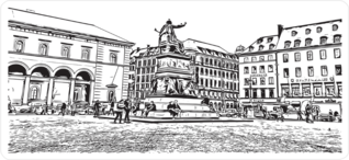 Street View Of Munich City In Germany Sticker