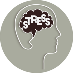 Stress Concept With Human Brain Sticker