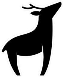 Stretching Deer Cartoon Sticker