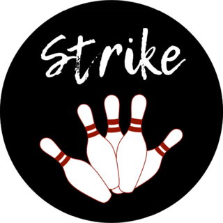 Strike On Black Bowling Sticker