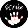 Strike On Black Bowling Sticker