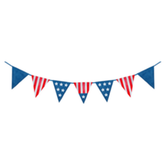 String Of American Flag Decorative 4th Of July Sticker