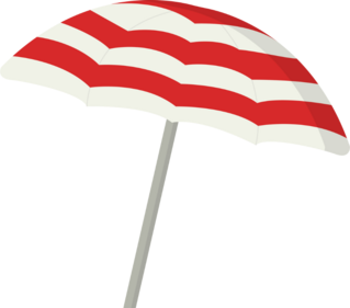 Striped Beach Umbrella Sticker