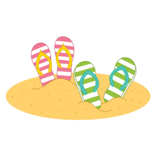 Striped Flip-flops In Sand Sticker