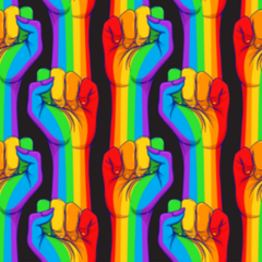 Striped Hand Showing Fist Raised Up Sticker
