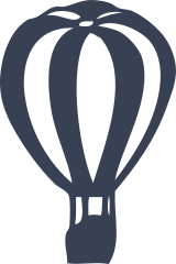 Striped Hot Air Balloon Sticker