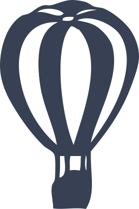 Striped Hot Air Balloon Sticker