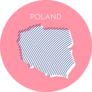 Striped Pink Map Of Poland Sticker