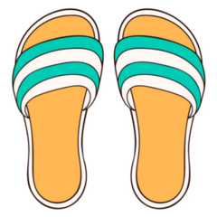 ]Striped Sandal Flip Flop Icon Sticker