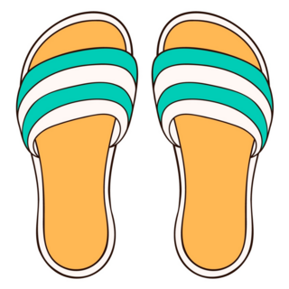 ]Striped Sandal Flip Flop Icon Sticker