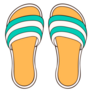 ]Striped Sandal Flip Flop Icon Sticker
