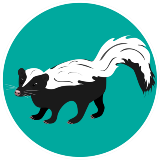 Striped Skunk Standing On A Green Circle Sticker