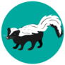 Striped Skunk Standing On A Green Circle Sticker