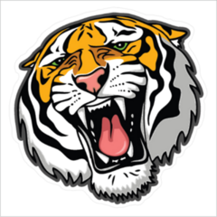 Striped Tiger Head Sticker
