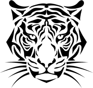 Striped Tiger Head with Whiskers Sticker