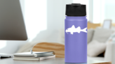 Stripped Red Mullet Fish Sticker on a Water Bottle (New) example