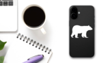Strong Bear Sticker on a Phone (New) example
