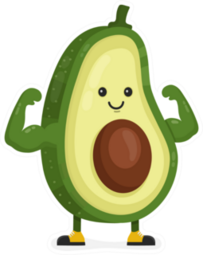 Strong Flexing Avocado Sticker