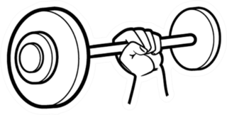 Strong Hand Lifting Weight Sticker