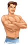 Strong Man Standing Shirtless Sticker