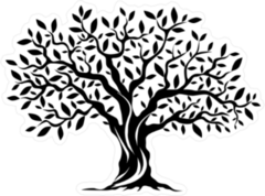 Strong Olive Tree Silhouette Sticker