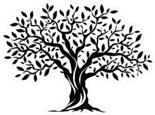 Strong Olive Tree Silhouette Sticker