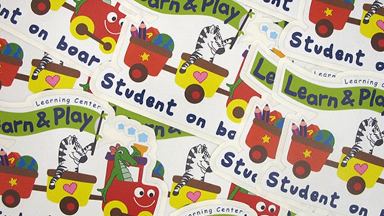 Student on Board Custom Die Cut Stickers