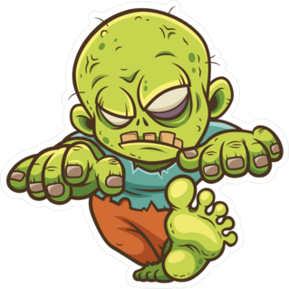 Stumbling Baby Cartoon Zombie Sticker